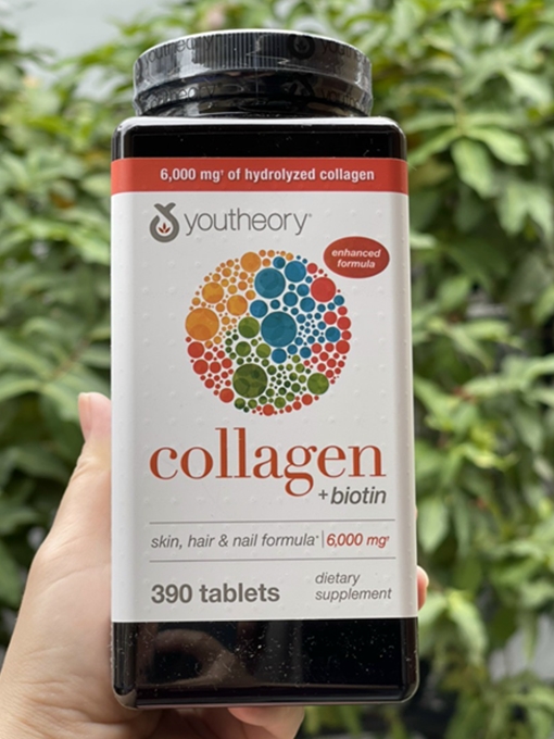 Youtheory - Collagen + Biotin 390 Viên Nén - Hàng Auth Từ Mỹ