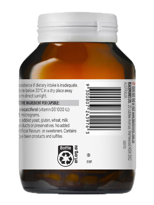 Blackmores - Vitamin D3 1000IU 200 Viên Nang -  Hàng Auth Từ Úc 