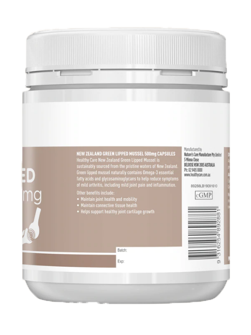 Healthy Care - New Zealand Green Lipped Mussel 500mg 250 Viên Nang -  Hàng Auth Từ Úc