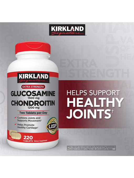 Kirkland - Glucosamine & Chondroitin 220 Viên Nén - Hàng Auth Từ Mỹ