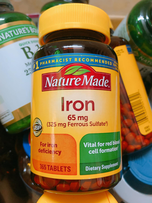 Nature Made - Iron 65mg 365 Viên Nén - Hàng Auth Từ Mỹ