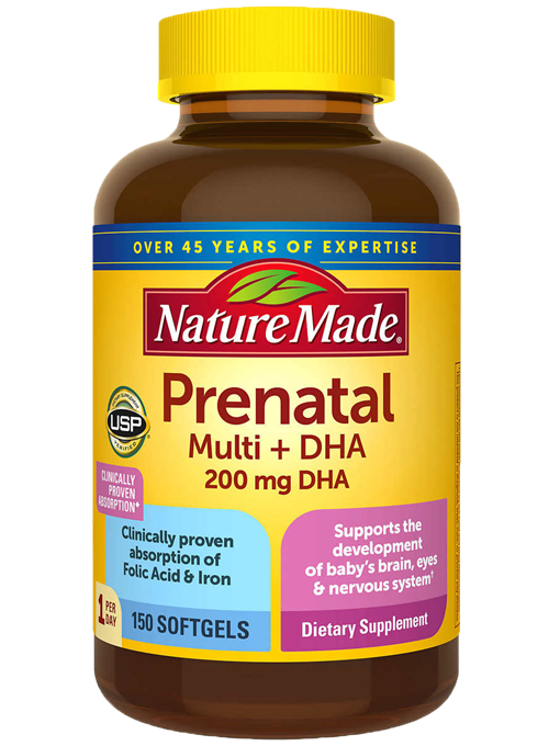 Nature Made - Prenatal Multi + DHA 150 Viên Nang - Hàng Auth Từ Mỹ
