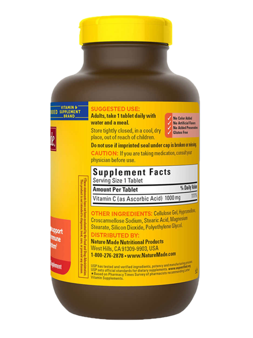 Nature Made - Vitamin C 1000 mg 365 Viên Nén - Hàng Auth Từ Mỹ 