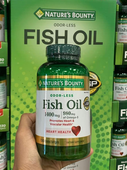 Nature's Bounty - Fish Oil 1400 mg 130 Viên Nang - Hàng Auth Từ Mỹ