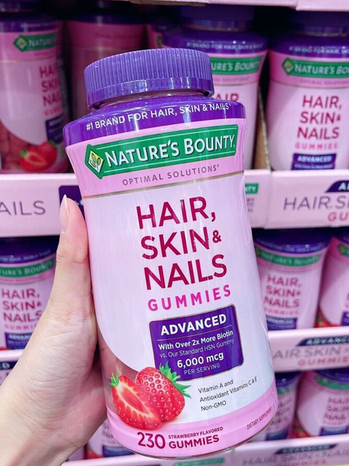 Nature's Bounty - Hair Skin and Nails Advanced 230 Viên Kẹo Dẻo - Hàng Auth Từ Mỹ