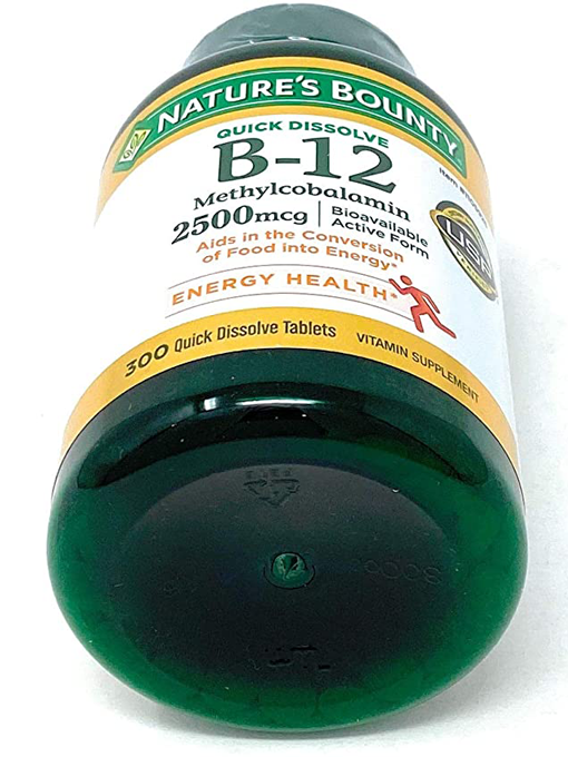 Nature's Bounty - Vitamin B12 2500 mcg 300 Viên Nén - Hàng Auth Từ Mỹ