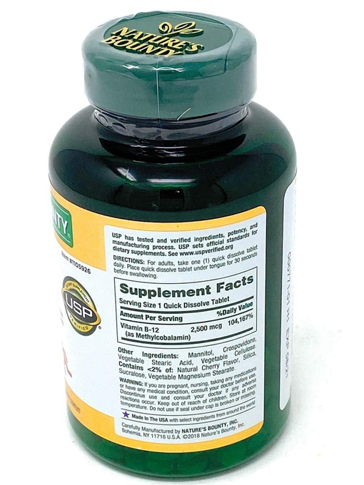 Nature's Bounty - Vitamin B12 2500 mcg 300 Viên Nén - Hàng Auth Từ Mỹ