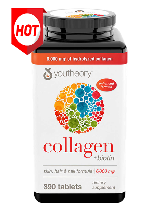 Youtheory - Collagen + Biotin 390 Viên Nén - Hàng Auth Từ Mỹ